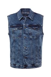 Men Plus Steppweste Men+ Jeansweste Knopfleiste günstig online kaufen