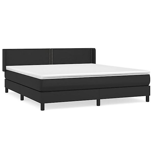 vidaXL Boxspringbett, Boxbett mit Matratze Schwarz 180x200 cm Kunstleder günstig online kaufen