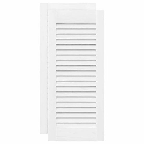 vidaXL Mehrzweckschrank Schranktüren Lamellen-Design 2 Stk Weiß 61,5x29,5 c günstig online kaufen