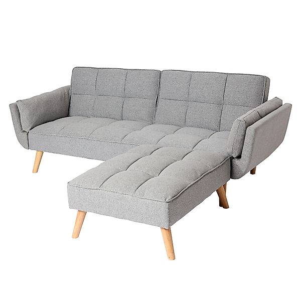 MCW Schlafsofa K18 Stoff/Textil Hellgrau günstig online kaufen