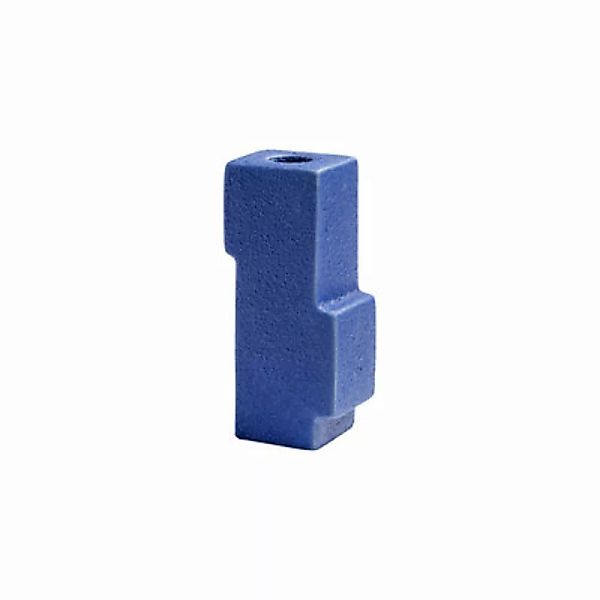 Kerzenleuchter Edge keramik blau / 6 x 4.5 x H 13.5 cm - Steinzeug - & klev günstig online kaufen