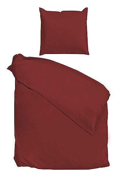 Bettwäsche SATINADO, Satin-Bettwäsche, Rot, 155 x günstig online kaufen