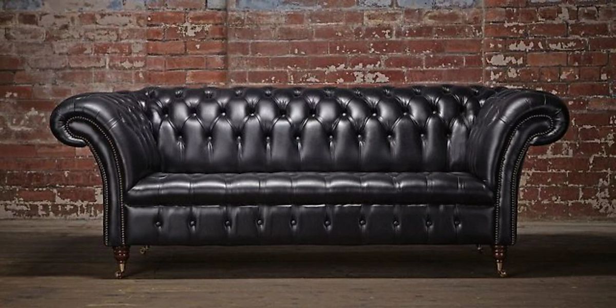 JVmoebel 3-Sitzer Chesterfield Polster Sofa Designer Klassisch 100% Leder S günstig online kaufen