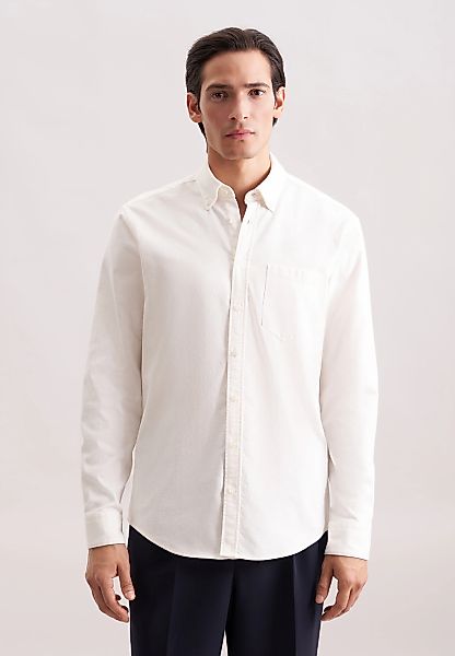 seidensticker Flanellhemd, Regular 1/1 Button-Down-Kragen Uni günstig online kaufen