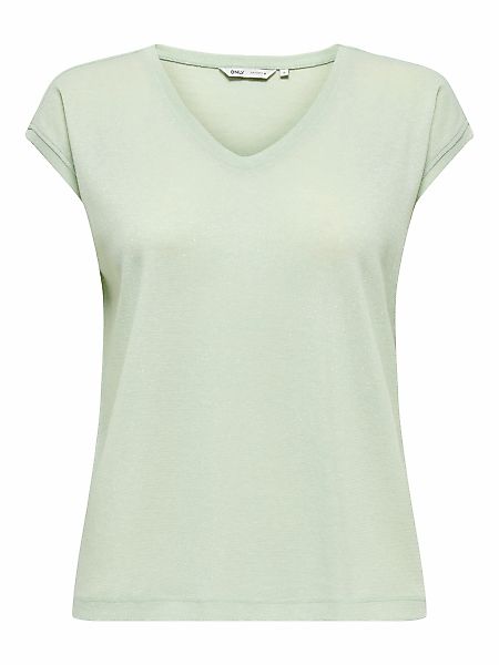 ONLY Kurzarmshirt "ONLSILVERY S/S V NECK LUREX TOP JRS NOOS" günstig online kaufen