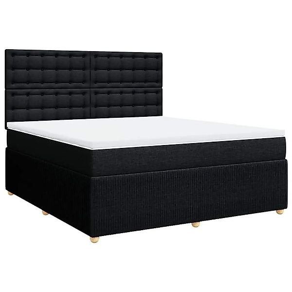 vidaXL Boxspringbett mit Matratze Schwarz 180x200 cm Stoff 3294451 günstig online kaufen