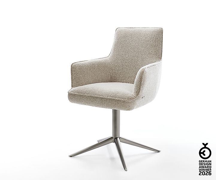 Drehstuhl Heira-Flex mit Armlehnen Webstoff Soft Beige Fußkreuz Graphit 360 günstig online kaufen