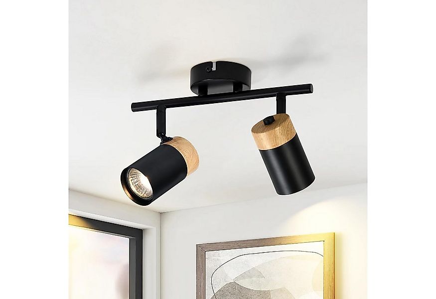 ZMH Deckenleuchte 2/3/4 Flammig Deckenstrahler Schlafzimmer Holz GU10 - Sch günstig online kaufen