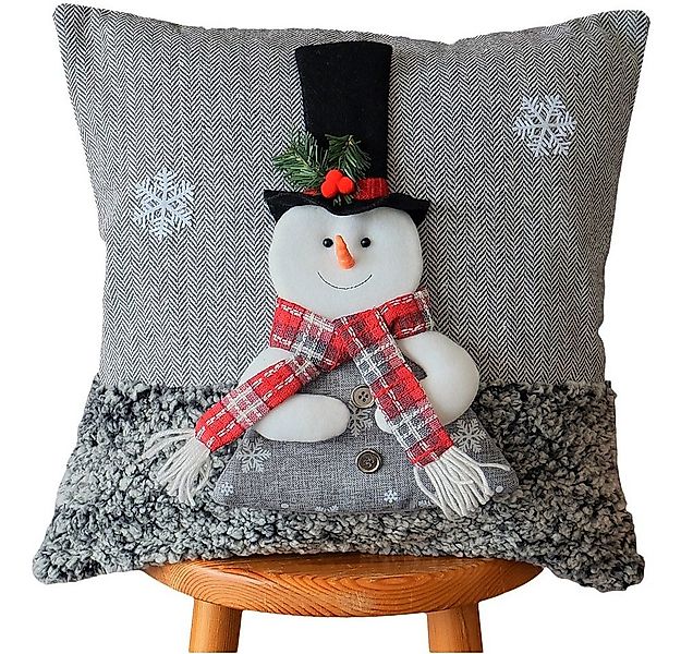matches21 HOME & HOBBY Kissenbezüge Kissen-Bezug Schneemann angenäht bunt 4 günstig online kaufen
