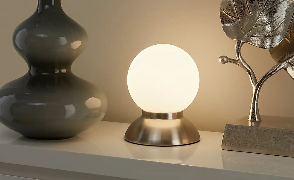 KHG Tischleuchte mit Touchdimmer   ¦ silber ¦ Maße (cm): H: 28,5  Ø: 12 Lam günstig online kaufen