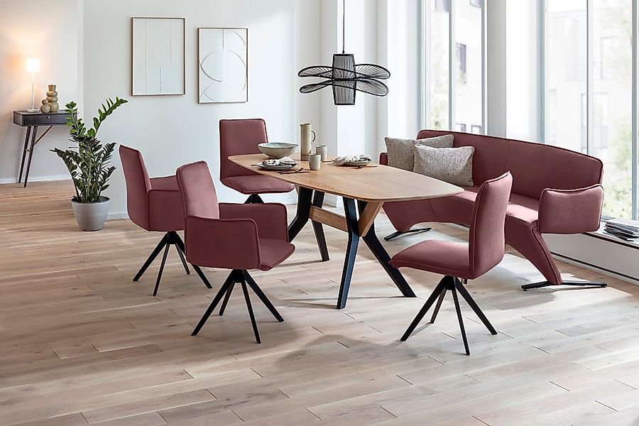 K+W Komfort & Wohnen Drehstuhl, Leder, Blitzdrehkreuz und Rückholfunktion, günstig online kaufen