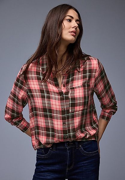 STREET ONE Langarmbluse in Karo-Optik und als Viskose günstig online kaufen