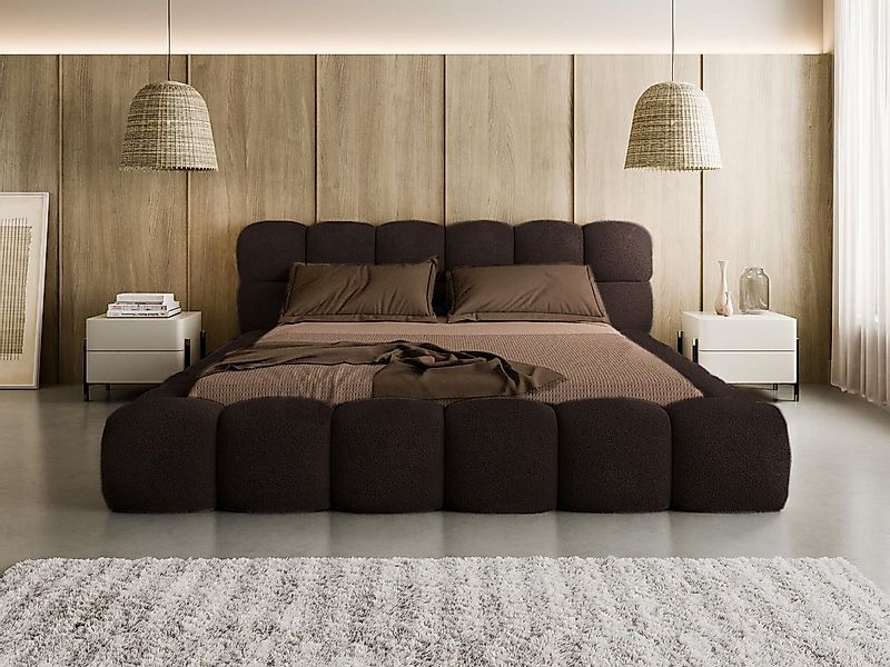 Compleo Polsterbett BUBBLE boucle Designerbett 140/160/180x200 BIZU, Wolken günstig online kaufen