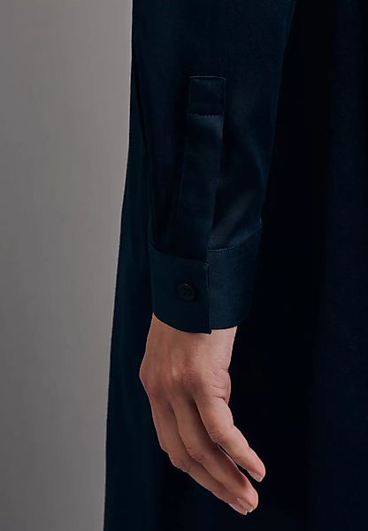 seidensticker Sommerkleid "Schwarze Rose", Langarm Kragen Uni glänzend günstig online kaufen