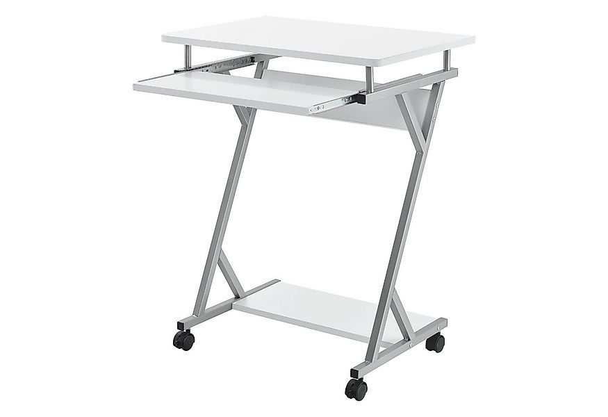 en.casa Schreibtisch, »Gent« Rollbarer Bürotisch 60 x 40 x 75 cm Weiß günstig online kaufen