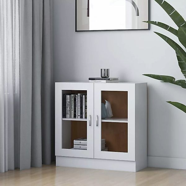 Vitrinenschrank Weiß 82,5x30,5x80 Cm Spanplatte günstig online kaufen