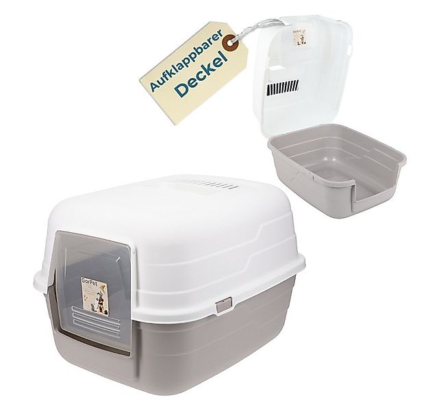 GarPet Katzentoilette Katzentoilette mit Deckel grau günstig online kaufen