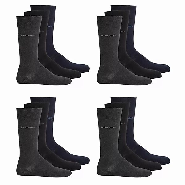 HUGO BOSS Herren Socken, 12er Pack - Finest Soft Cotton, Threepack, schwarz günstig online kaufen