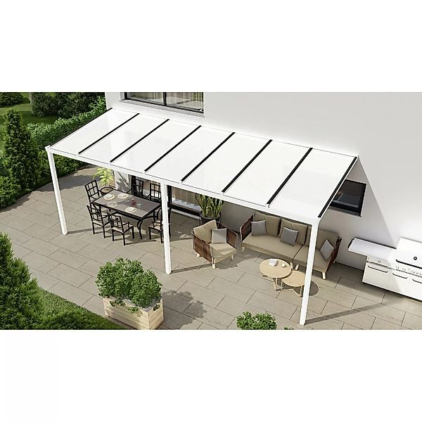 Terrassenüberdachung Basic 700 cm x 250 cm Weiß PC Opal günstig online kaufen