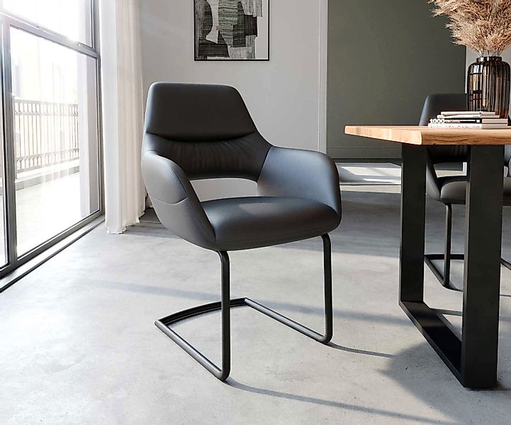 DELIFE Polsterstuhl Yago-Flex, mit Armlehnen Freischwinger günstig online kaufen