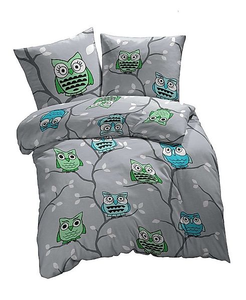 etérea Himmlische Qualität Bettwäsche etérea Renforcé Bettwäsche Eule Grau günstig online kaufen