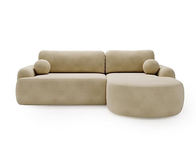Compleo Ecksofa boucle mit breiter Ottomane OLIO, rundes Design, Exklusiv d günstig online kaufen