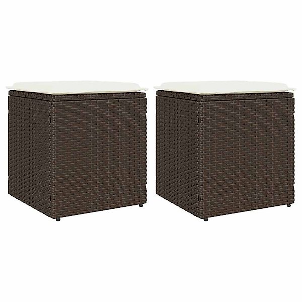 vidaXL Hocker Gartenhocker mit Kissen 2 günstig online kaufen