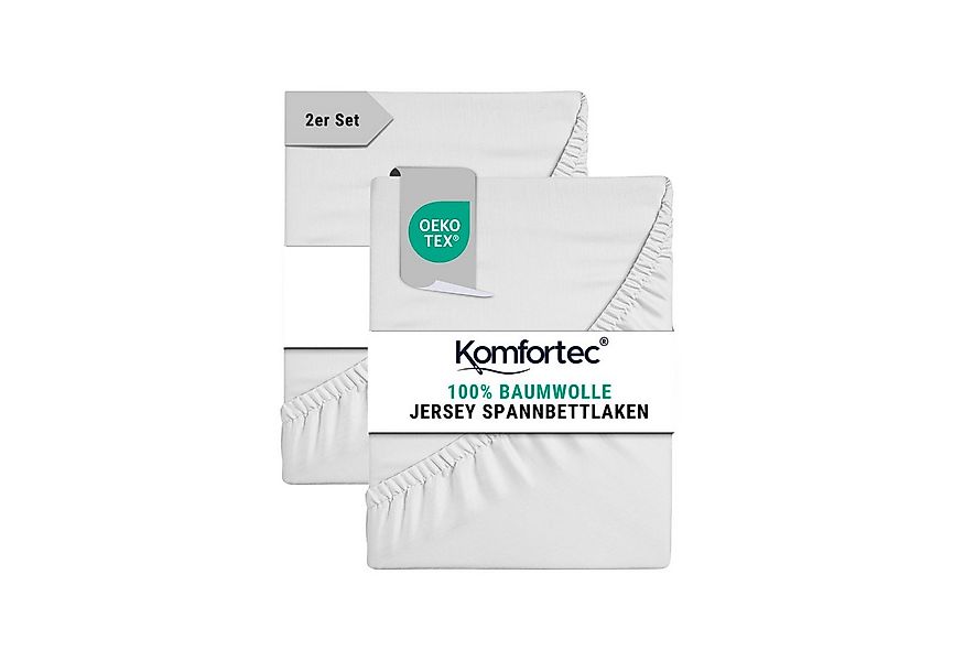 Komfortec Spannbettlaken Jersey Spannbettuch, 90x200, 140x200, 160x200, 180 günstig online kaufen