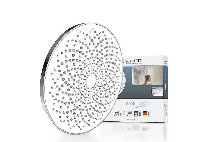 Schütte Kopfbrause CAPRI, Regendusche, Antikalknoppen, rund, Samtstrahltech günstig online kaufen
