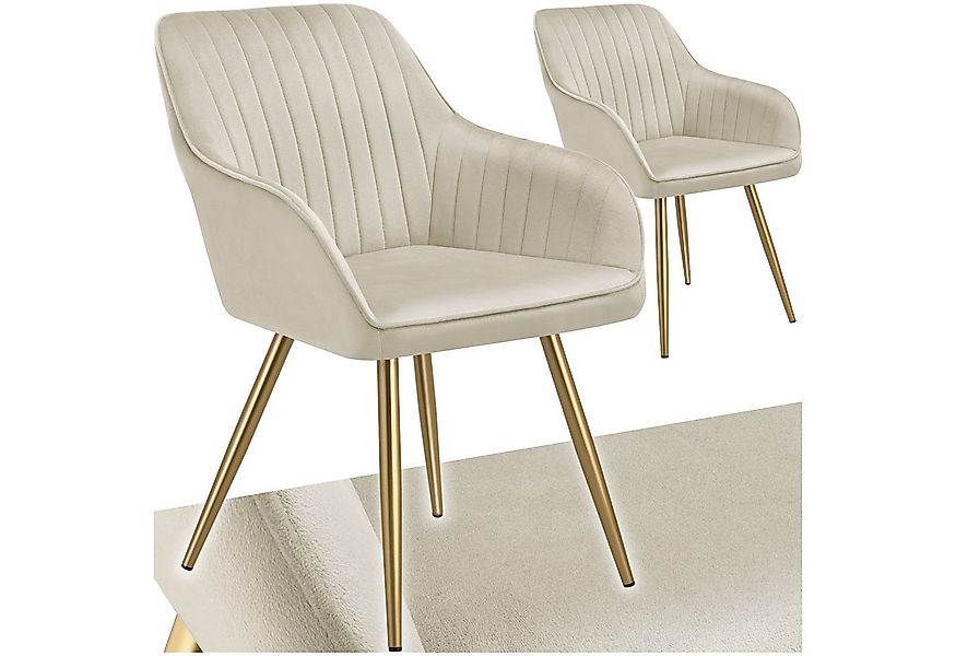 tectake Esszimmerstuhl Stuhl Marilyn, Samtoptik, gesteppt (Set, 2 St), Extr günstig online kaufen