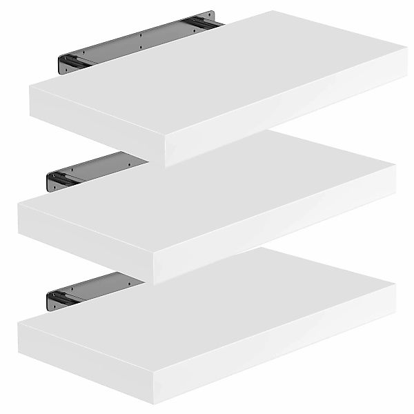 Wandregal Schweberegal 50cm 3er-Set Weiß + Halterung günstig online kaufen