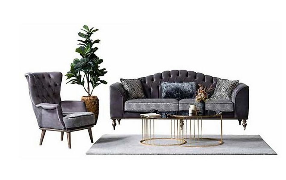 Xlmoebel Sofa Hochwertiges Wohnzimmermöbel-Ensemble mit dreisitzigem Sessel günstig online kaufen