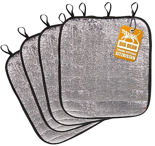 BigDean Thermositzkissen 4x Thermo Sitzkissen 35x40cm Outdoor Event Alu Kis günstig online kaufen