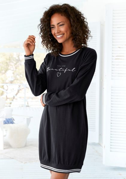 Vivance Dreams Nachthemd mit Ripp-Abschlüssen günstig online kaufen
