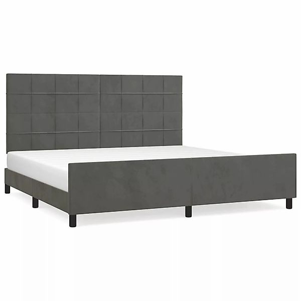 vidaXL Bettgestell mit Kopfteil Dunkelgrau 200x200 cm Samt Modell 81468936 günstig online kaufen