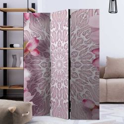 Paravent Trennwand mit Kirschblüten Motiv Mandala günstig online kaufen