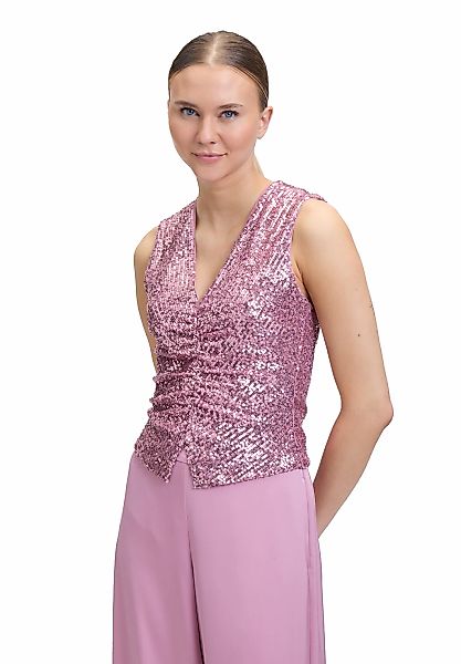 Vera Mont T-Shirt "Damen Pailletten-Top mit V-Ausschnitt", 1 Stk. Nahtführu günstig online kaufen