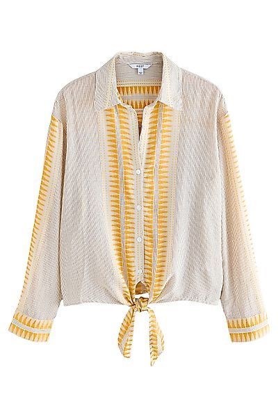 Next Langarmbluse Jacquard-Hemd zum Binden mit günstig online kaufen