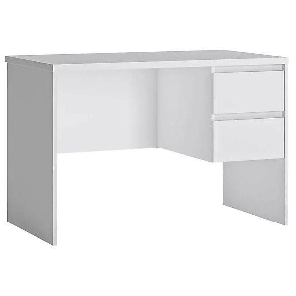 Schreibtisch mit 2 Schubkästen in weiß FORTALEZA-129, B/H/T ca. 110/75/65 c günstig online kaufen