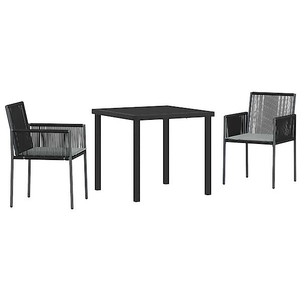 vidaXL Garten Essgruppe 3-Tlg Schwarz Poly Rattan 3379107 günstig online kaufen