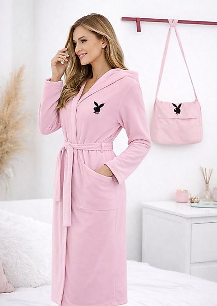 PLAYBOY Damenbademantel Playboy Bademantel Morgenmantel in Rosa Gr. M, 90 % günstig online kaufen