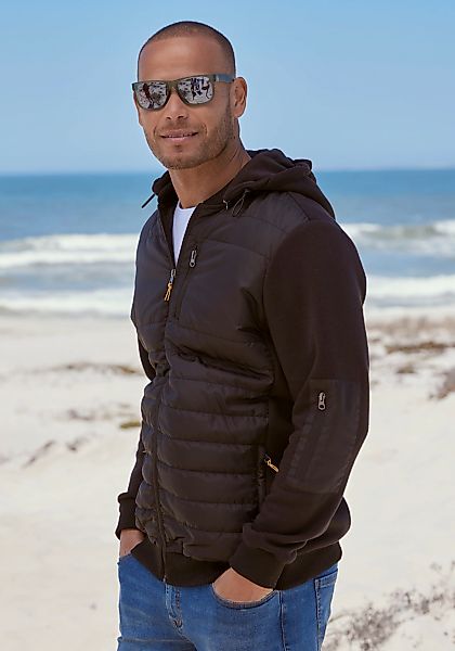 H.I.S Kapuzensweatjacke im vorderen Bereich gesteppt, mit abnehmbarer Kapuz günstig online kaufen