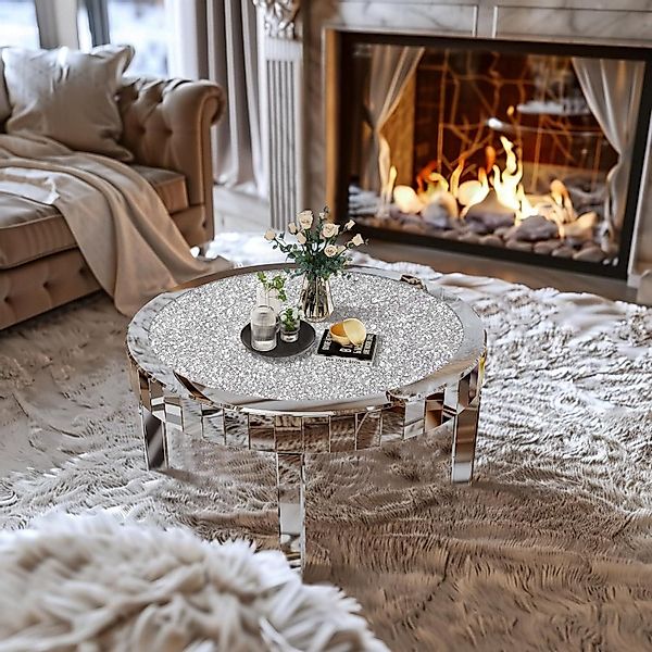 LuxusKollektion Couchtisch Couchtisch Rund Glas Kristall günstig online kaufen