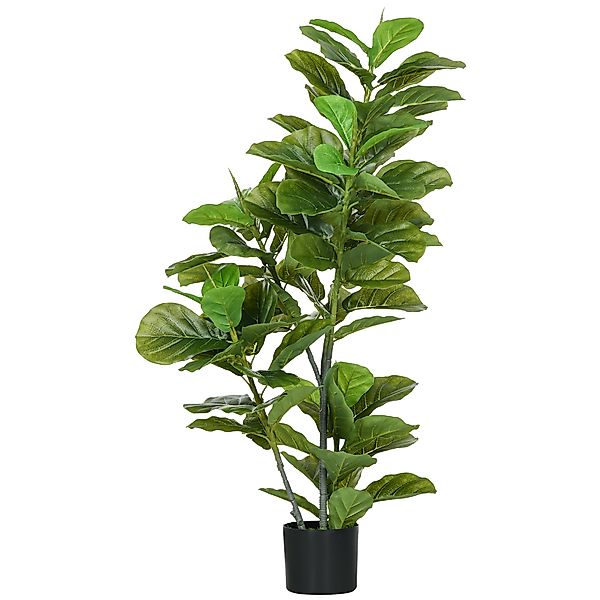 HOMCOM Künstliche Ficus-Pflanze, 110 cm hoch mit 90 Blättern & Topf, Dekora günstig online kaufen