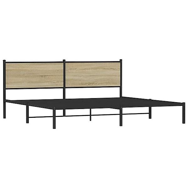 vidaXL Bett Metallbett ohne Matratze Sonoma-Eiche 193x203 cm günstig online kaufen