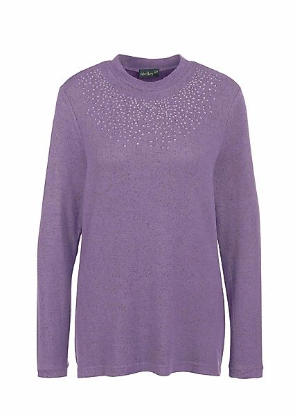 GOLDNER Longpullover "Kurzgröße Weiches Shirt mit Glitzersteinen" Mit tonig günstig online kaufen