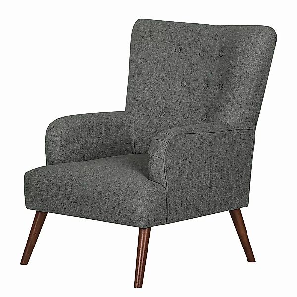 home24 Mørteens Sessel Wynford Anthrazit Webstoff 80x98x86 cm (BxHxT) günstig online kaufen