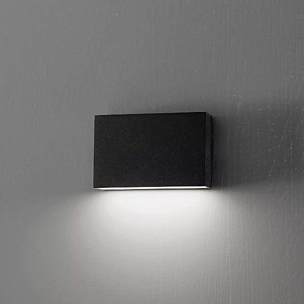 Egger DLS LED-Außenwandleuchte Flatbox schwarz 11x7 cm Alu günstig online kaufen