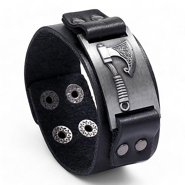 Eyecatcher Lederarmband Wickinger Axt Silber Bronze günstig online kaufen