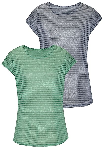 Vivance Kurzarmshirt mit Streifenoptik (2er-Pack) aus günstig online kaufen